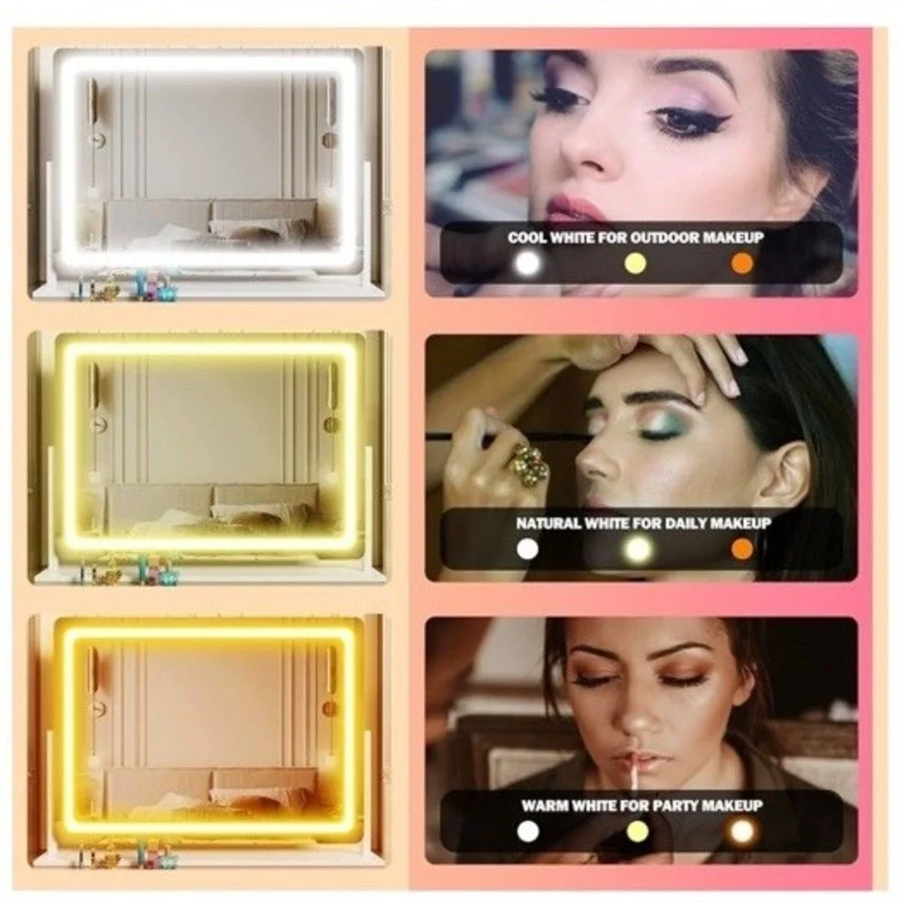 B19/lighted makeup mirror17.3x13 With Led Lights  Smart Touch Open Box